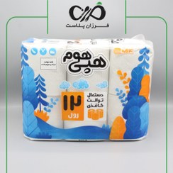 تصویر دستمال توالت هپی هوم 12 قلو 4 لایه 
