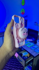 تصویر قاب آیفون piggy صورتی پاپ سوکتی 