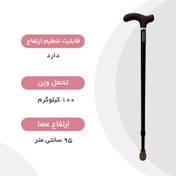 تصویر عصای لردی زیکلاس مد دسته چوبی 