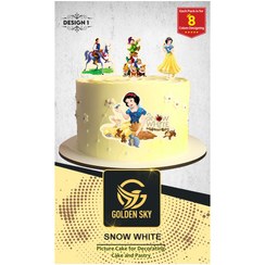 تصویر تصویر و تاپر کیک سفید برفی 