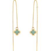 تصویر گوشواره بخیه ای طلا طرح ونکلیف میناکاری کد LE710 