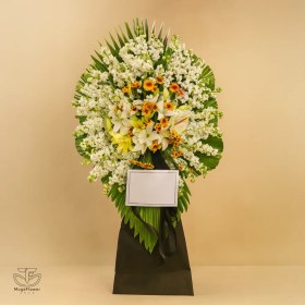 تصویر تاج گل ترحیم یک طبقه کد 3013 