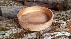 تصویر کاسه چوبی لبه صاف 25 wood bowl