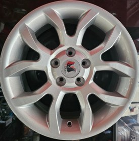 تصویر رینگ فابریک سایز۱۶ (۱۰۸×۵) نقره‌ای دنا+ توربو ۵ پیچ اروند Original wheel size 16" silver (5×108) Dena+TurboArvand