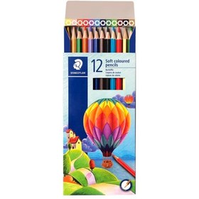 تصویر مداد رنگی 12 رنگ استدلر مدل Soft Staedler 12-Color Soft Model Crayons