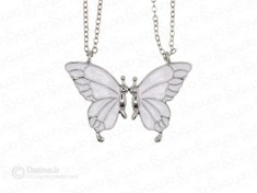 تصویر گردنبند ست پروانه ۲ عددی با طول ۴۵ سانتیمتر از استیل 