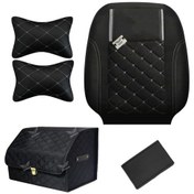 تصویر ست کامل روکش صندلی پژو 206 جودون مدل دیسکی طوسی 3 تکه (پشت گردنی رایگان) 