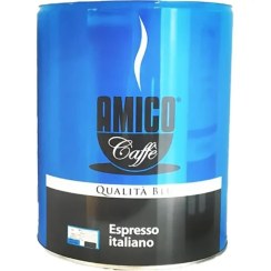 تصویر دانه قهوه امیکو کوالیتا بلو (آبی) سیلندر 3 کیلویی Amico Caffe Qualita Blu Espresso Italiano 