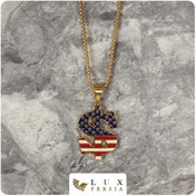 تصویر پلاک استیل طرح دلار و پرچم آمریکا 