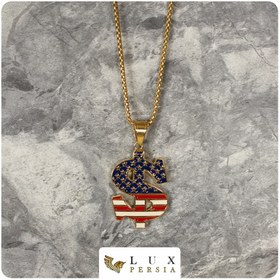 تصویر پلاک استیل طرح دلار و پرچم آمریکا 