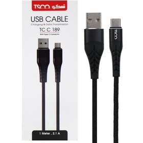 تصویر کابل تبدیل USB به Type-C تسکو مدل TC C189 طول 1 متر Tsco TC C189 USB To Type-C 1M