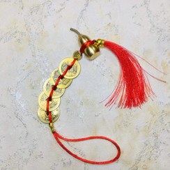 تصویر رشته سکه 5 تایی با کدو فلزی متوسط بدون حتی یک گره 