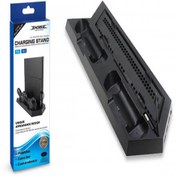 تصویر پایه نگهدارنده و شارژر دابی TP4-023B سه کاره مناسب PS4 