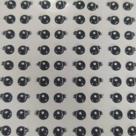 تصویر چشم رزینی مژه دار سایز 4 میل تک رنگ هر بسته شامل 5 جفت 