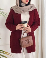 تصویر مانتو بافت جلوباز جیبدار کد ۴۰۱۴۶ 