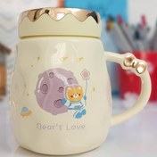 تصویر ماگ سرامیکی درب آیینه خرس Bear ceramic mug