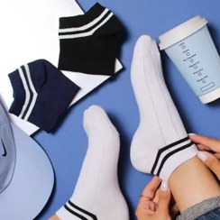 تصویر جوراب مچی مشکی-دوخط 