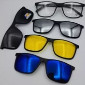 تصویر فریم عینک طبی مگنتی کاوردار به همراه 4 کاور مگنتی آفتابی کد 2299 