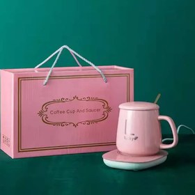 تصویر ماگ هیتر دار همراه با قاشق بهترین کیفیت وارداتی ‎ 