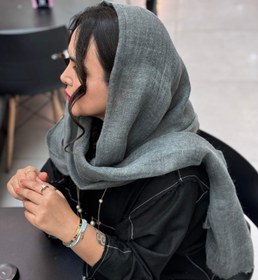 تصویر شال لینن پاییزه - ذغالی 