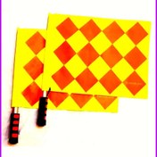 تصویر پرچم خط نگهدار کمک داوری فوتبال 2 تایی شطرنجی ایرانی - کد 2106110 