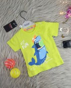 تصویر تیشرت نوزادی پسرانه سبز shark 