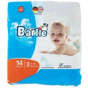 تصویر پوشک کامل نرمال متوسط 14 عددی سایز 3 بارلی Barlie Normal Baby Diaper Size 3 14pcs