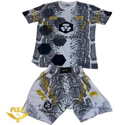 تصویر ست ورزشی یو اف سی کریپتو ونوم سفید با آرم طلایی 