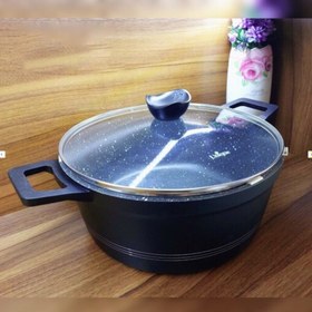 تصویر قابلمه چدن یونیک سایز 20 مدل UN-7803 Unique cast iron pot, size 20, model UN-7803