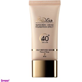 تصویر کرم پودر مدیسان (Medisun) سری Oily Skin مدل Foundation Effect حجم 30 میلی‌لیتر 