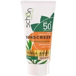 تصویر کرم ضدآفتاب شون دابل شیلد بی رنگ مناسب پوستهای چرب فاقد چربی Oil free حجم 50 میل و SPF 50 