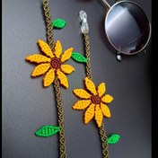 تصویر بندعینک میکرومکرمه گل آفتابگردون 