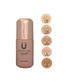 تصویر ست کرم پودر لاکچری کوین به همراه پد ۵۵۱ حجم 30 میلی لیتر LUXURY COIN Balance Natural Liquid Foundation 551