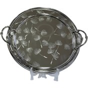 تصویر سینی پذیرایی 2 پارچه دایره زیو هوم مدل قاصدک 