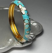 تصویر بنگل مینا کاری پهن - 3 Wide enamel bangle