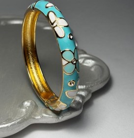 تصویر بنگل مینا کاری پهن - 3 Wide enamel bangle