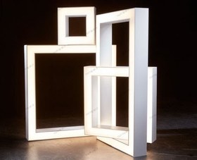 تصویر چراغ خطی مربعی چهار ضلعی آویز نوررایان ملل - 100cm*50cm / سفید / مهتابی 