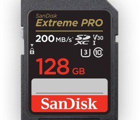 تصویر کارت حافظه Sandisk SD 128GB - 200MBs (1330x) 