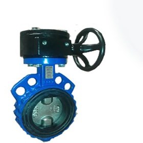 تصویر ویفری گیربکسی 5 اینچ PN16 دیسک استیل وگ بی همتا کپی WAFER BUTTERFLY VALVE GEARBOX 5" PN16 GGG40