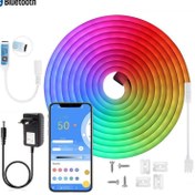 تصویر پک کامل ریسه نئون فلکسی فول کالر RGB موزیکال هوشمند – به همراه اپلیکیشن تلفن همراه 
