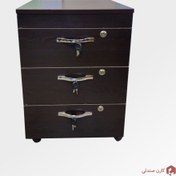 تصویر فایل اداری سه کشو چرخدار MDF 