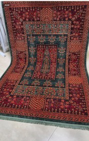 تصویر فرش لاکی سبز درخت زندگی - ۴ متری / 3*1 / قطر یک متر 