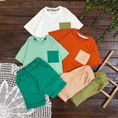 تصویر ست تیشرت شورتک راحتی جیب دار دورس پنبه ای اسپرت کد ۶۱۶ 