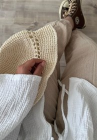 تصویر کلاه تابستانی رافیا دستبافت Knitted raffia hat