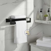 تصویر شلف فلزی دیواری آویز حوله کد zb1 قابل استفاده در حمام و سرویس بهداشتی