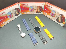 تصویر ساعت هوشمند ۳ بند ، طرح اپل واچ مدل Ultra 3 Ultra3