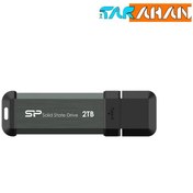 تصویر حافظه SSD پرتابل 2 ترابایت سیلیکون پاور مدل MS70 Silicon Power 2TB MS70 USB 3.2 Gen 2 Portable External SSD with Type C Adapter