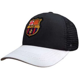تصویر کلاه کپ پسرانه طرح بارسلونا کد PT-30381 رنگ مشکی 