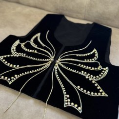 تصویر سخمه جواهردوزی پروانه حاشیه طلایی کد 1244 