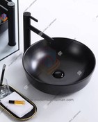 تصویر کاسه روشویی لوکس وارداتی مدل MT023 مشکی 